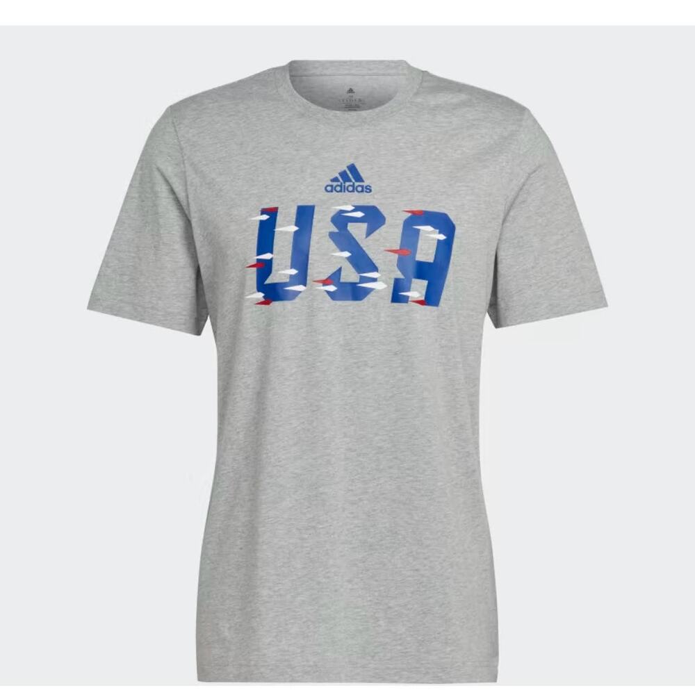 NWT Adidas FIFA World Cup 2022 Grey USA Tee Mens Size Small (HD6373)